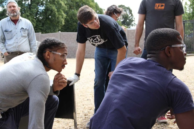 group of young men in a training session